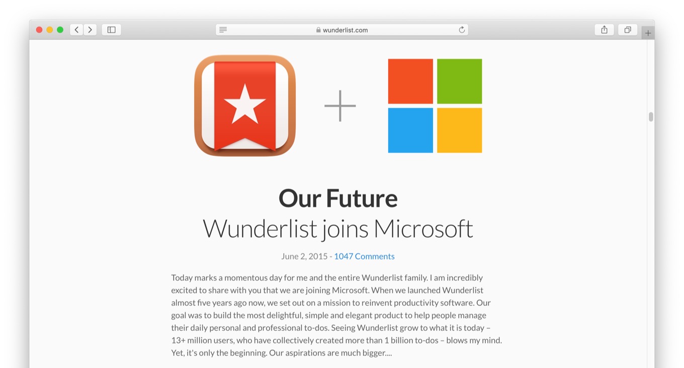 Wunderlist joins Microsoft