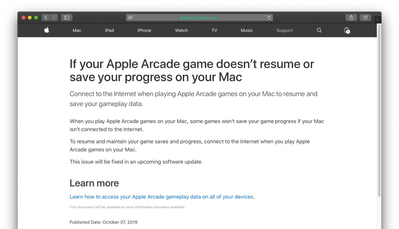 If your Apple Arcade game doesn’t resume or save your progress on your Mac