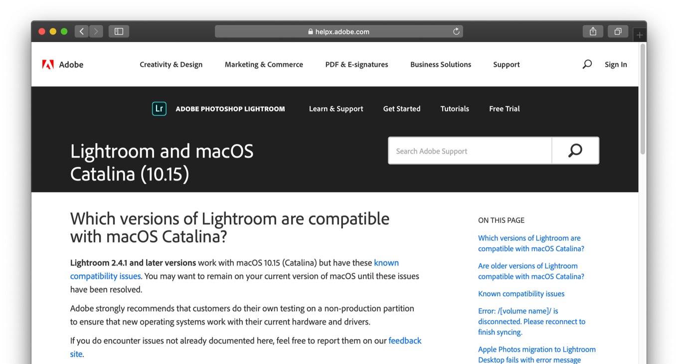 Adobe Macos 10 15 Catalinaへアップグレードしたmacで報告されているphotoshopやlightroom Classicの既知の不具合を公開 pl Ch