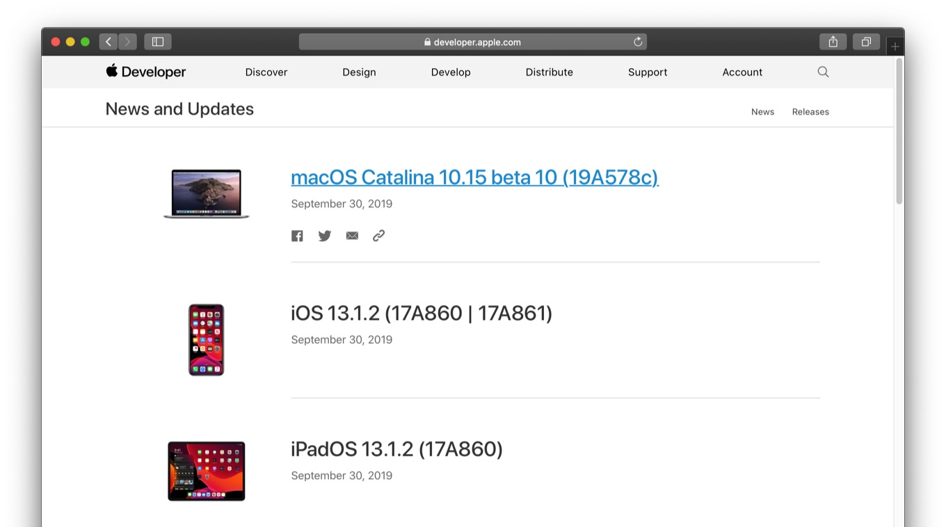  macOS Catalina 10.15 beta 10 (19A578c)
