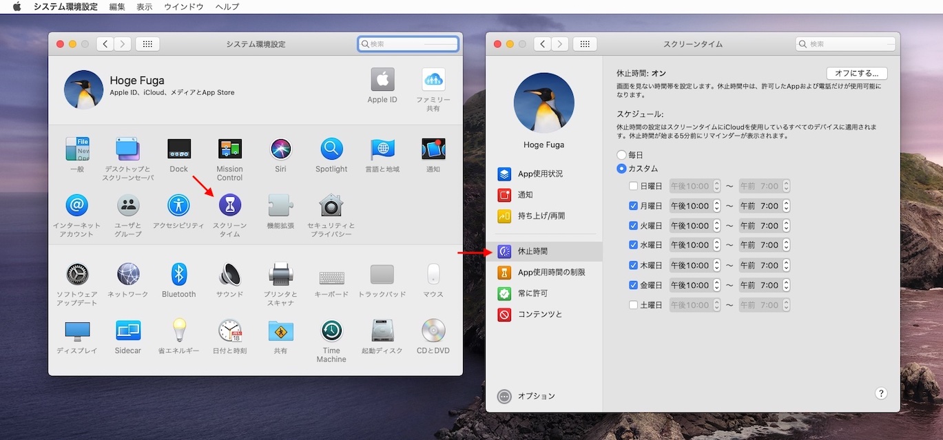 macOS 10.15 Catalinaのスクリーンタイム