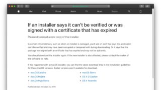 macOS installer says it was signed with a certificate that has expired