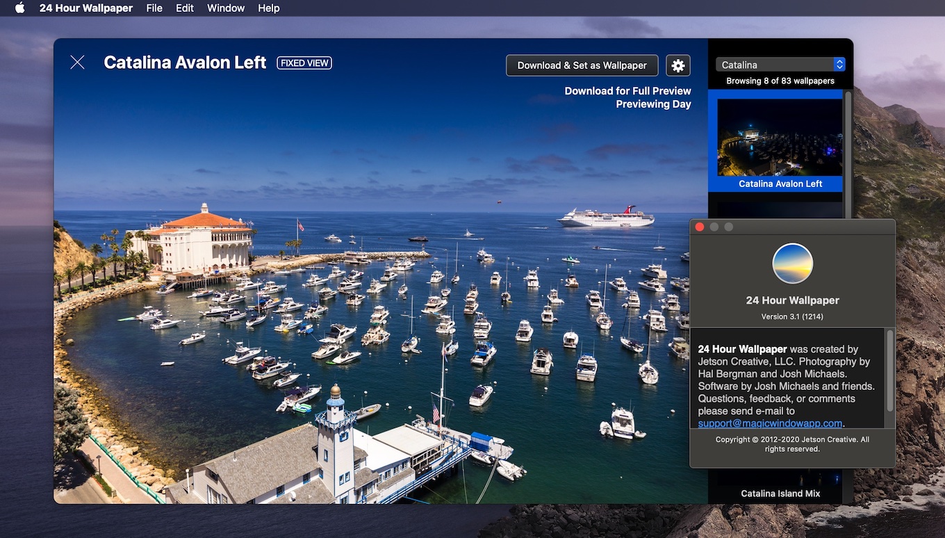 時間によって風景が変化するmacosのダイナミックデスクトップ対応壁紙を集めた 24 Hour Wallpaper アプリにカタリナ島やモニュメント バレーの壁紙が追加 Aapl Ch