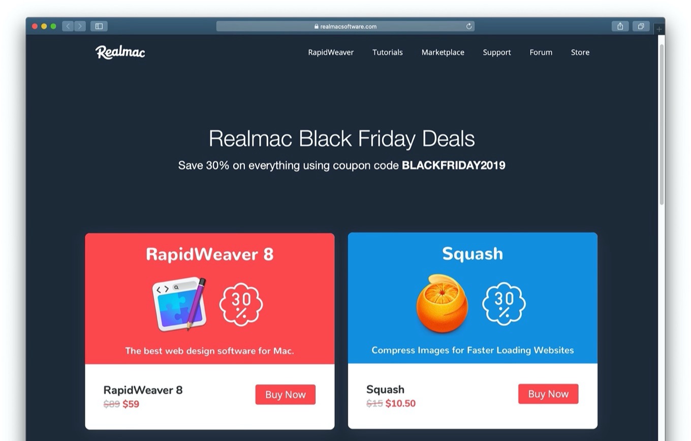 Realmac Software black friday sale 2019