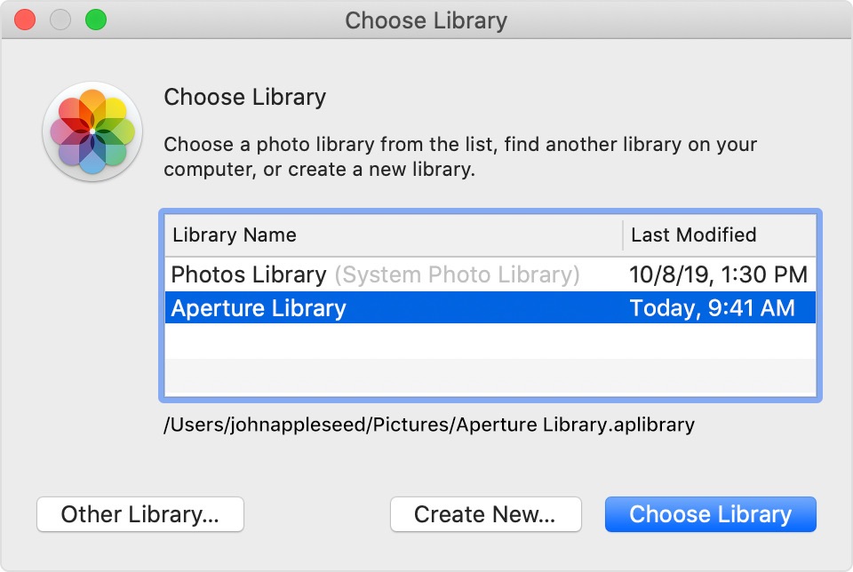 Apertureライブラリを写真アプリへ移行