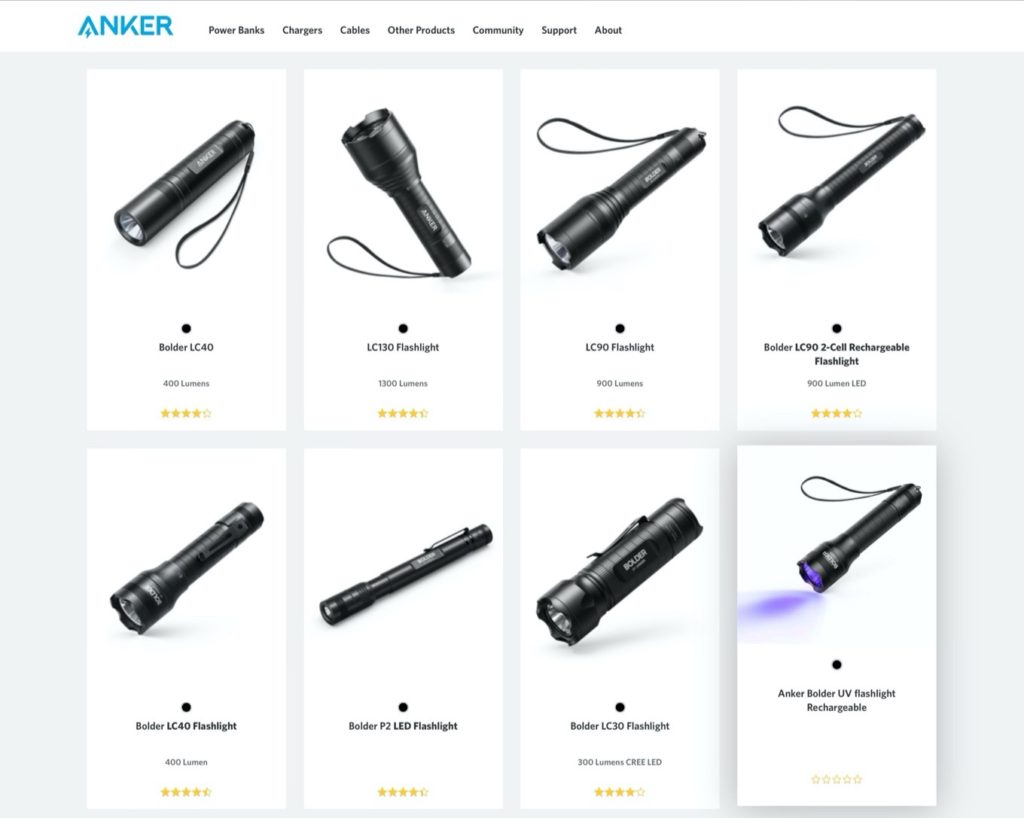 米Anker、IPX5防水でUSB充電式の380nm紫外線ブラックライト「Anker Bolder UV flashlight