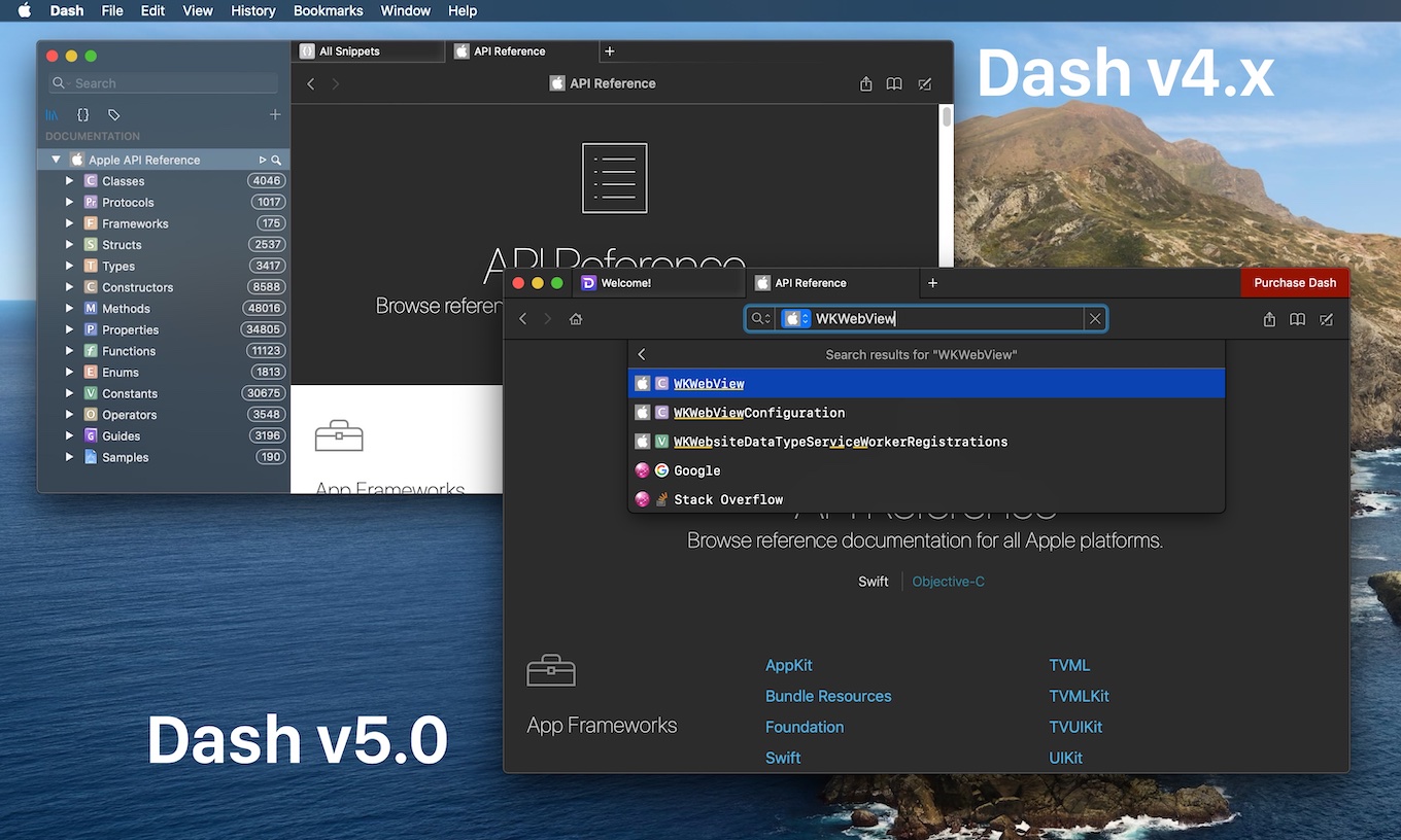 Dash for Mac v4とv5.0