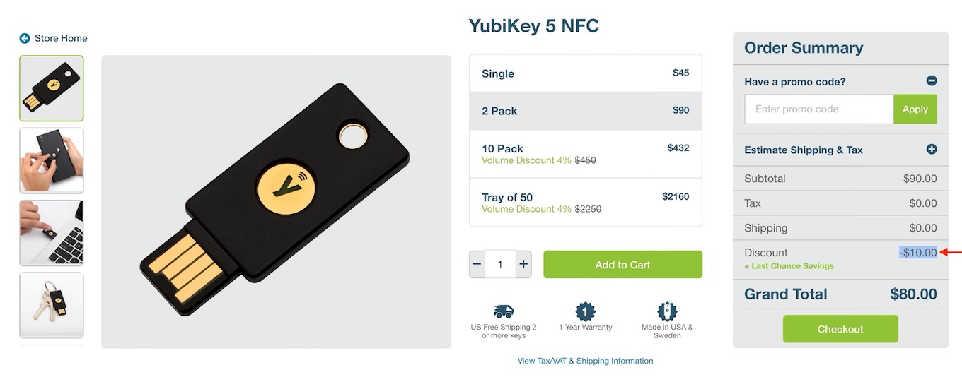 Yubico、iOS 13.3でネイティブサポートされたセキュリティキー「YubiKey  5」シリーズを2個目から10ドルOFFなどにするホリデーセールを12月31日まで開催。 | AAPL Ch.