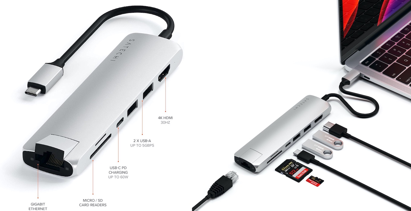 Satechi USB-C Slim Multi-Port with Ethernet Adapter