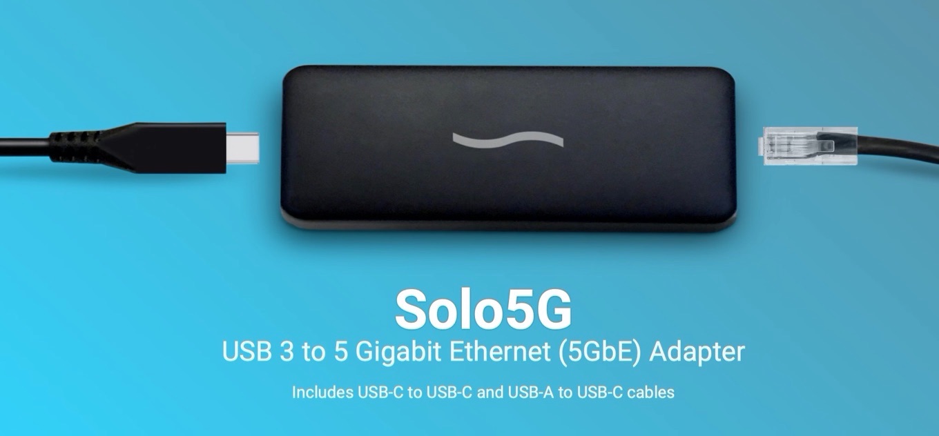 Solo5G USB-C to 5 Gigabit Ethernet adapter
