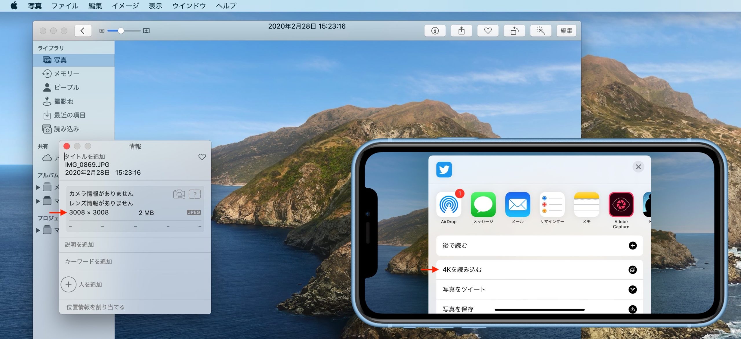 Twitter for iOSとmacOSの4K画像比較