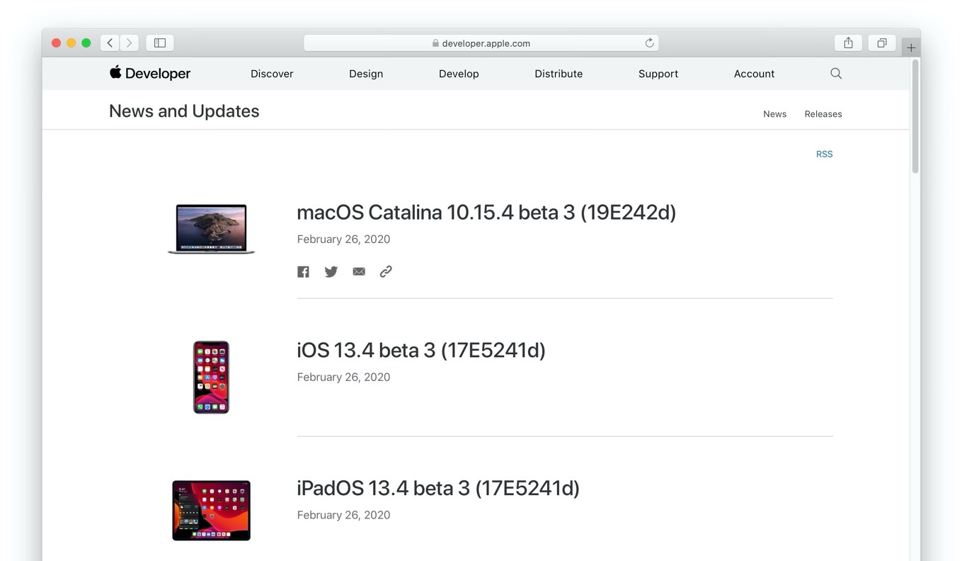 macOS Catalina 10.15.4 beta 3 (19E242d)