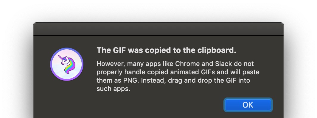 The GIF was copied to the clipboard.