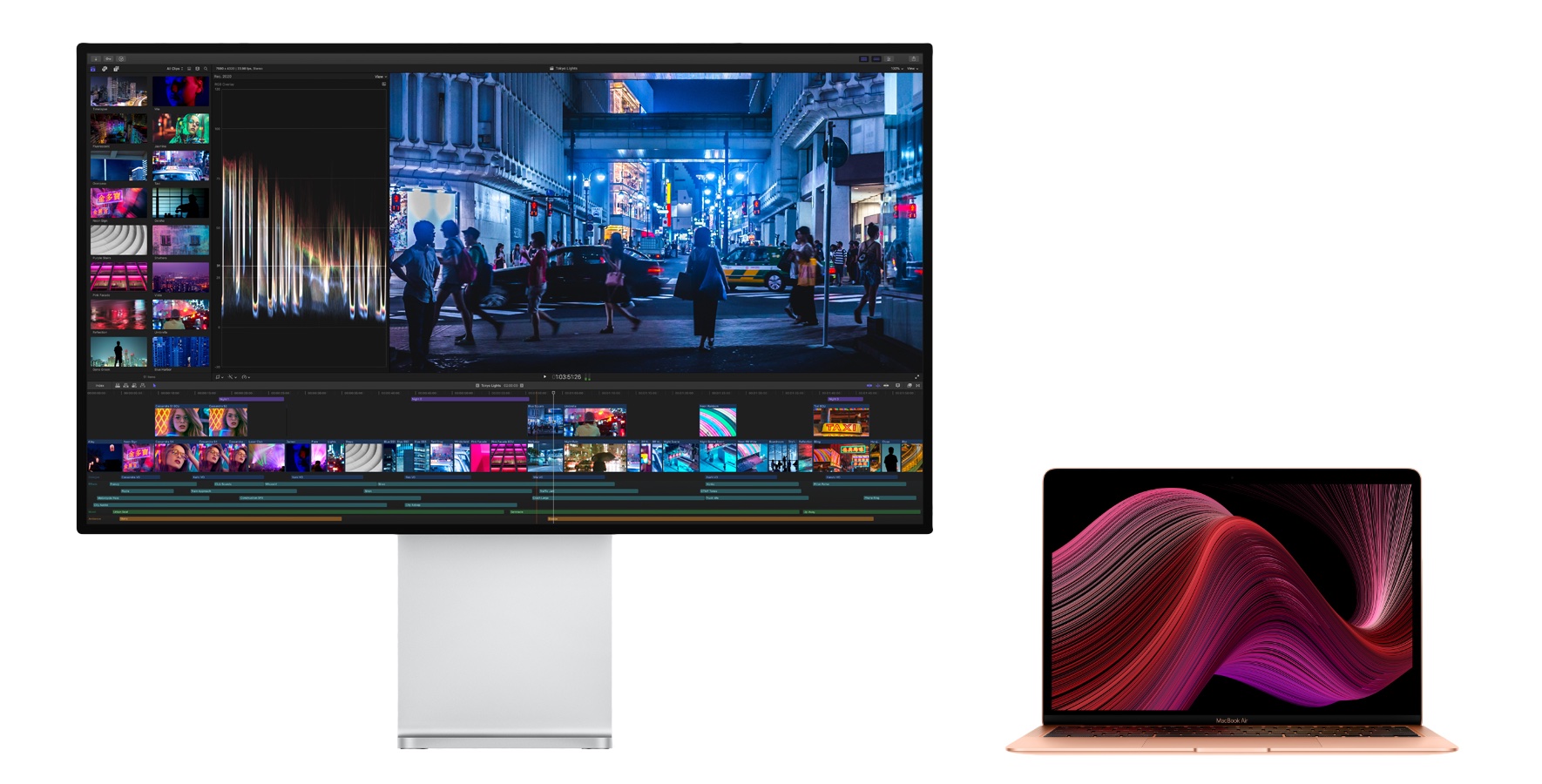 Apple Pro Display XDRとMacBook Air (2020)