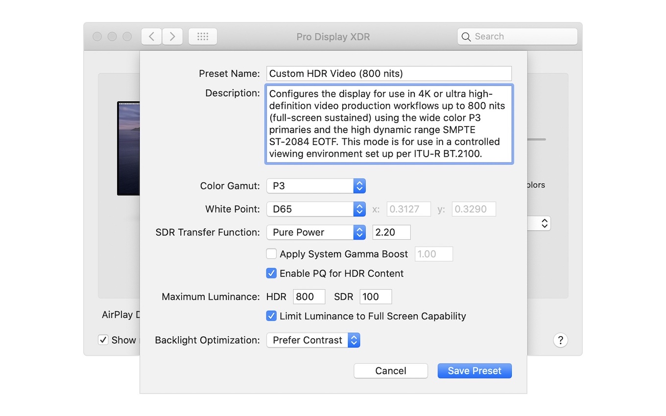 Apple Pro Display XDRのリファレンスモードカスタマイズ