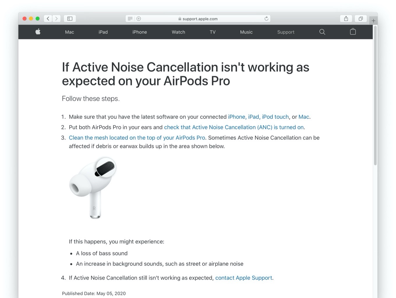 AirPods Pro Active Noise Cancellation issues