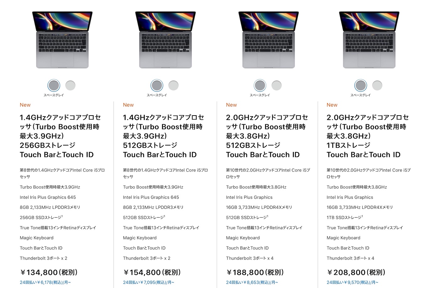 MacBook Pro (13-inch, 2020)の価格