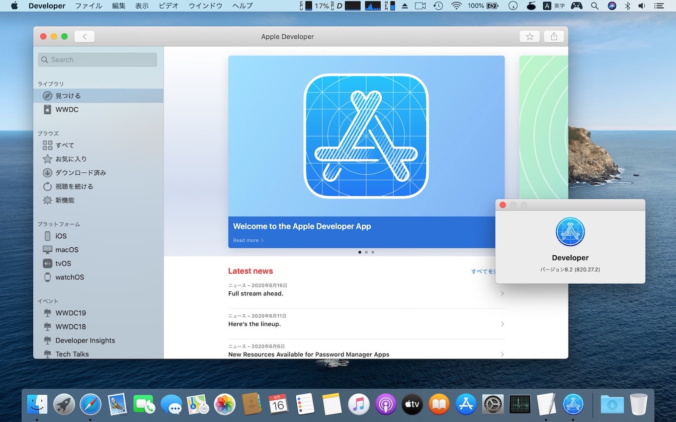 Apple Developer for Macの外見