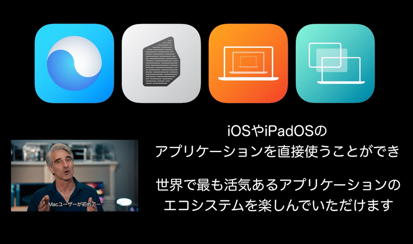 Apple Silicon製MacはiOSアプリが利用可能。