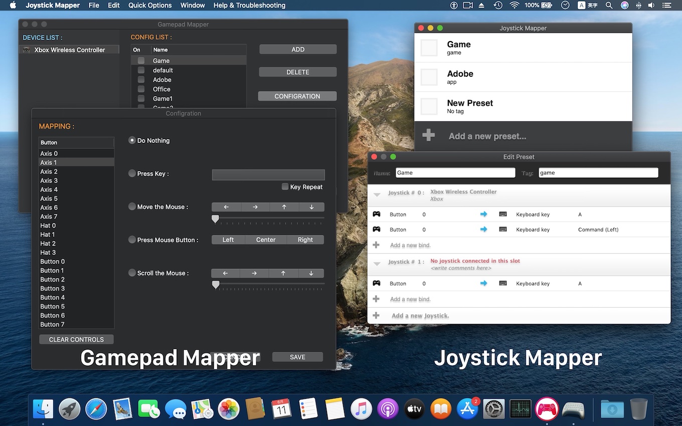 Gamepad MapperとJoystick Mapper