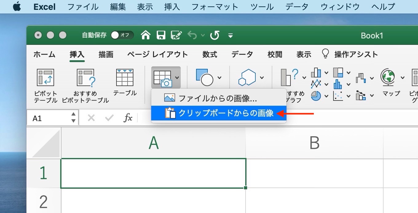 Excel for Macの画像からの新しいデータ機能の使い方