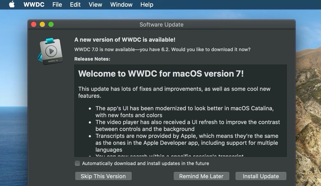 WWDC for macOS 7 update