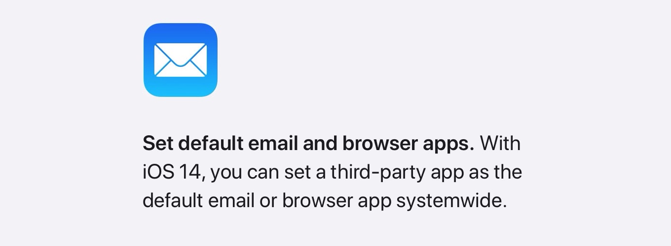 iOS 14でデフォルトメールアプリが変更可能に