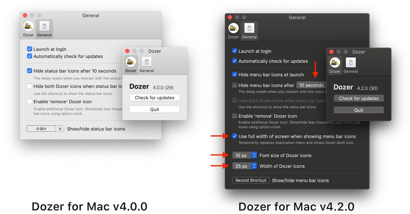Dozer for Mac v4.2