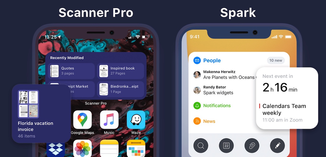 Scanner Pro and Spark