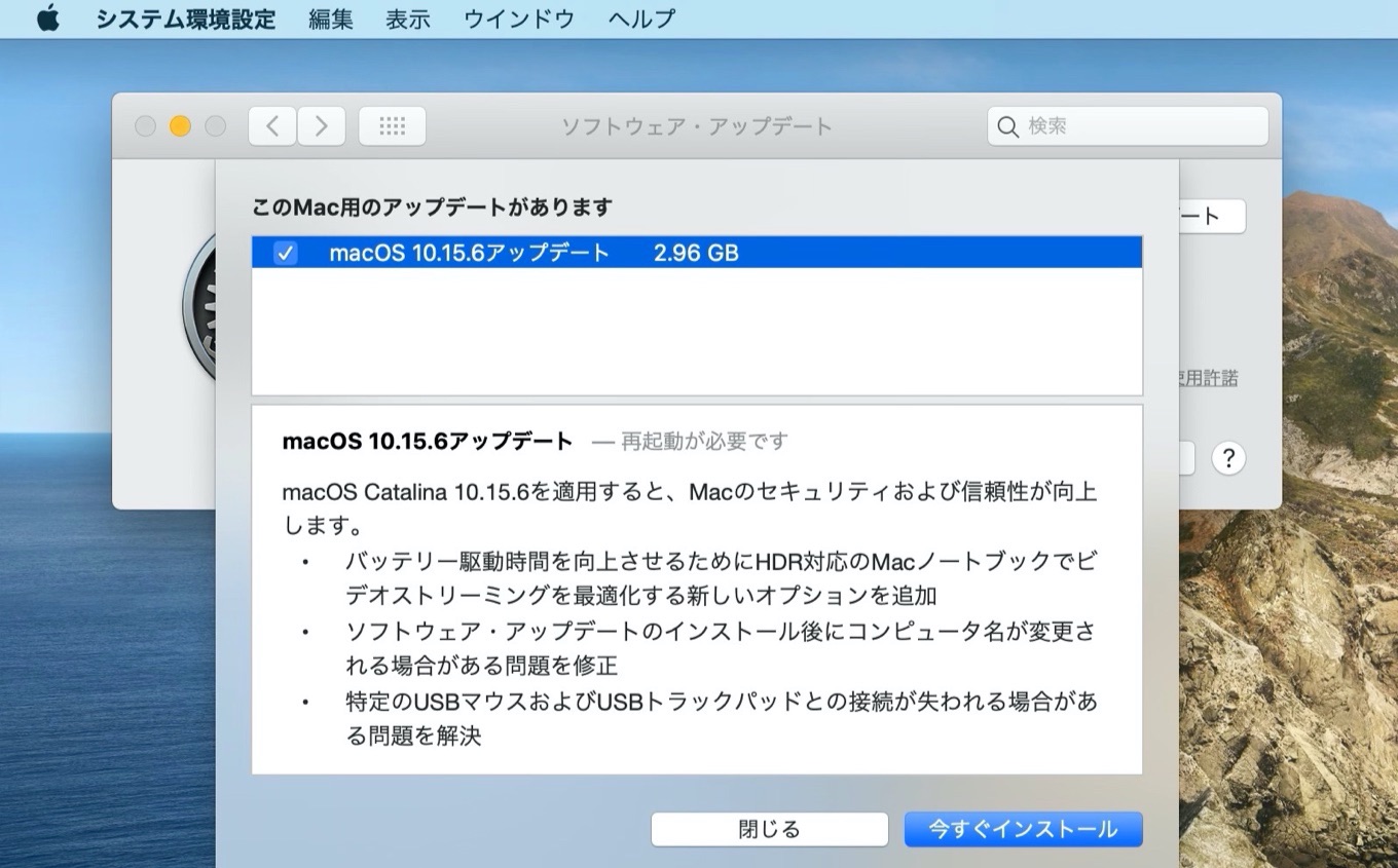 macOS 10.15.6 Catalina Build 19G73
