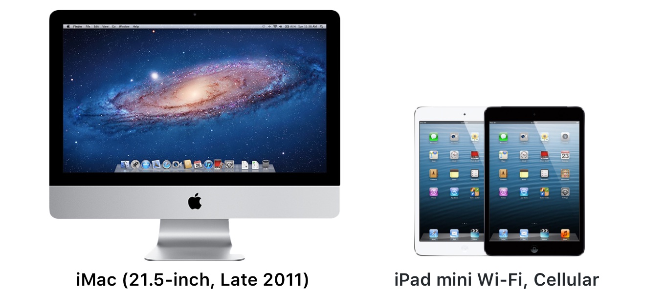 iMac (21.5-inch, Late 2011)とiPad mini Wi-Fi, Cellular