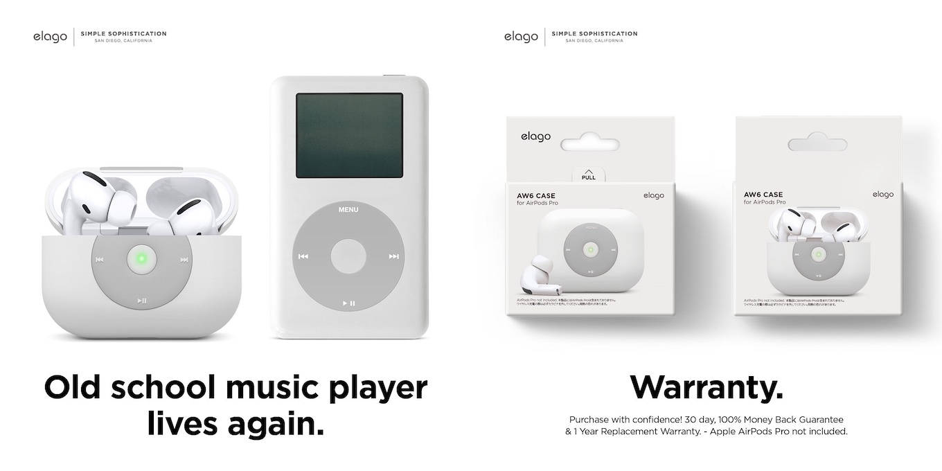 elago、iPod Classic風デザインのAirPods Pro用シリコンケース「AW6 