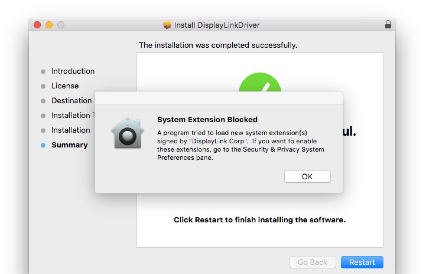 DisplayLink kext blocked on macOS Catalina