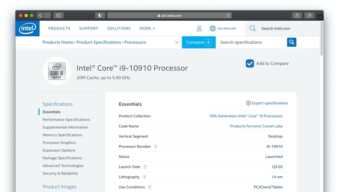 Intel Core i9-10910 Processor