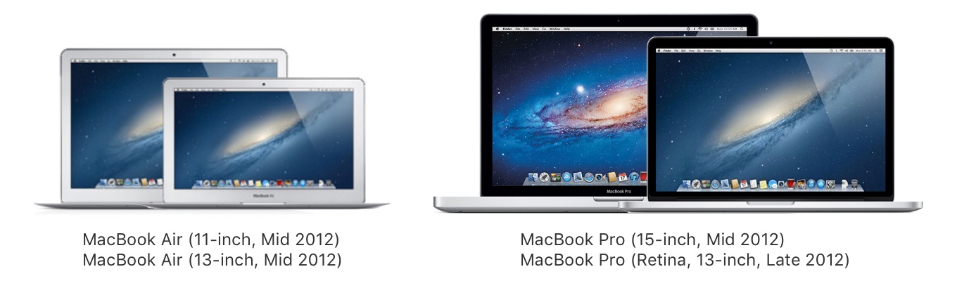 Apple、MacBook Air (Mid 2012)やMacBook Pro (Retina, 13-inch, Late 2012)などを全世界でのオブソリート製品リストに追加。  | AAPL Ch