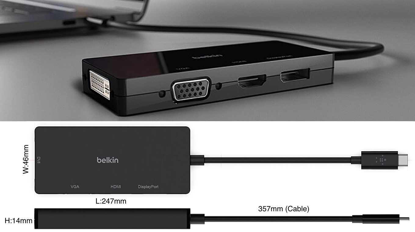 Belkin USB-C to映像変換アダプタ（HDMI、DisplayPort、VGA、DVI）