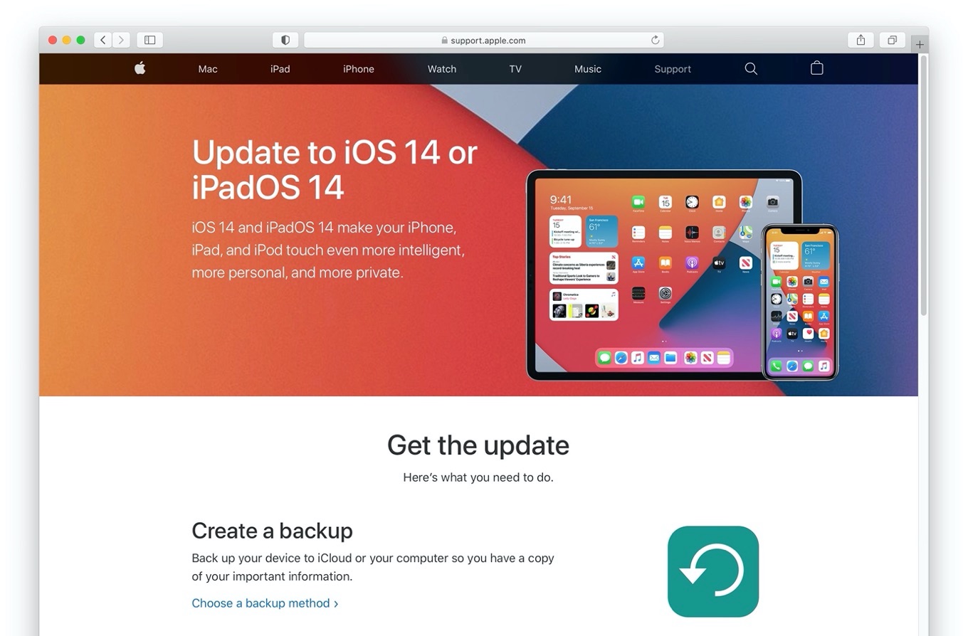 Update to iOS 14 or iPadOS 14