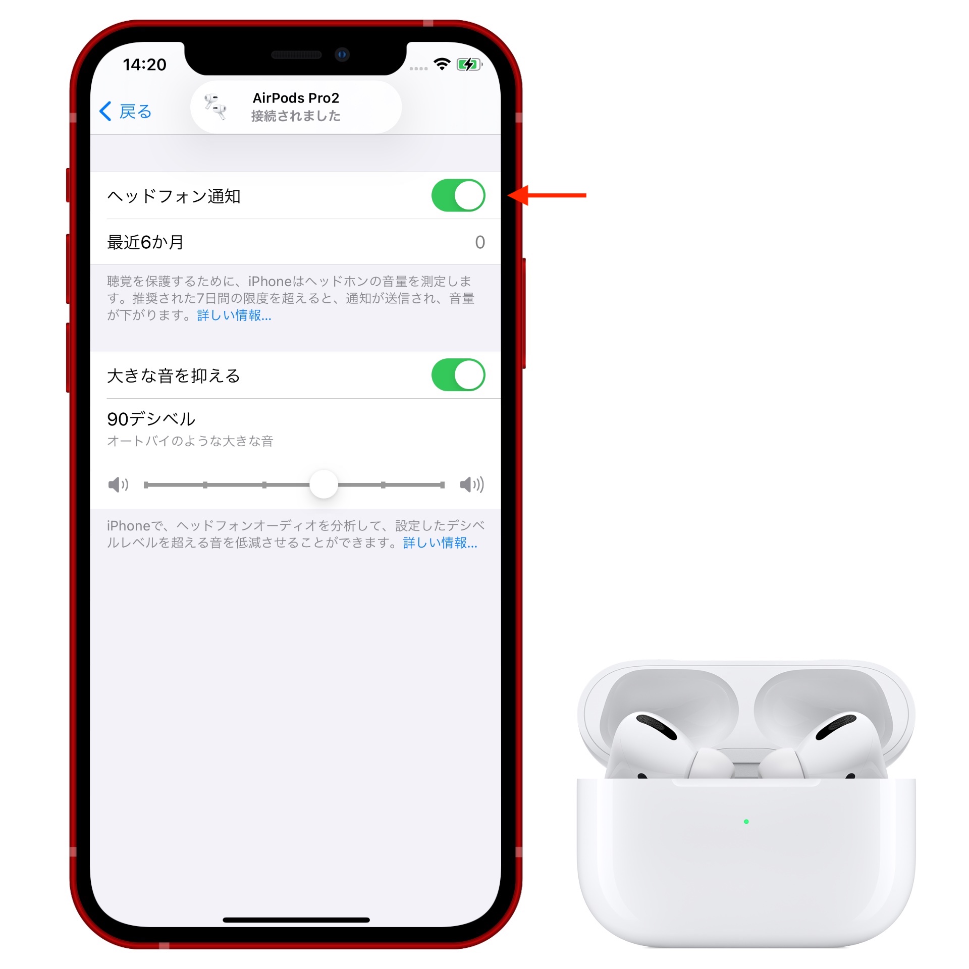 iOS 14.2の聴覚通知