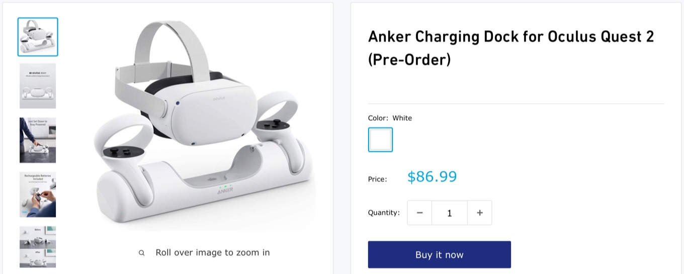 Anker Charging Dock for Oculus Quest 2