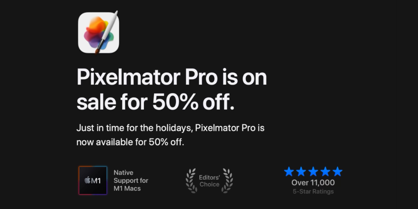 Pixelmator Pro holiday sale 2020