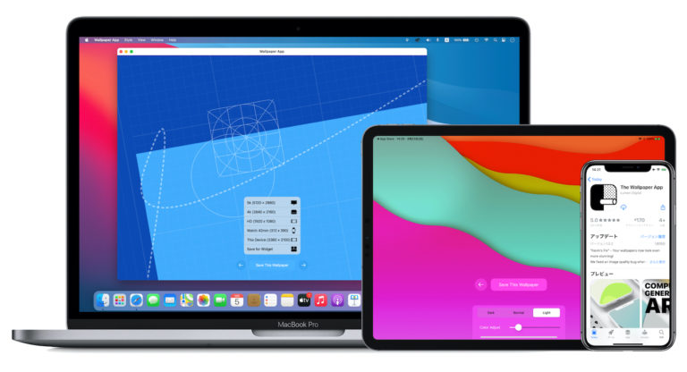 Indie App Santaで、Apple Watch 42mmから5K Macまでの壁紙が作成できるMac/iPhoneアプリ「The