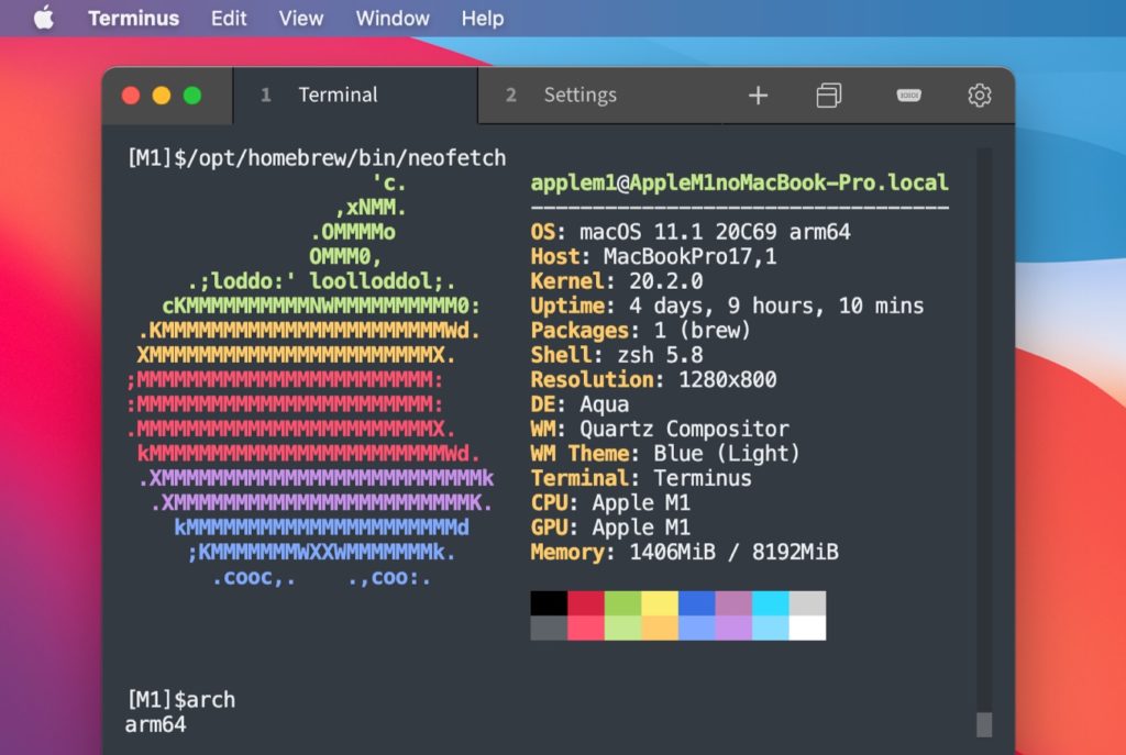 Terminus аналог mac os