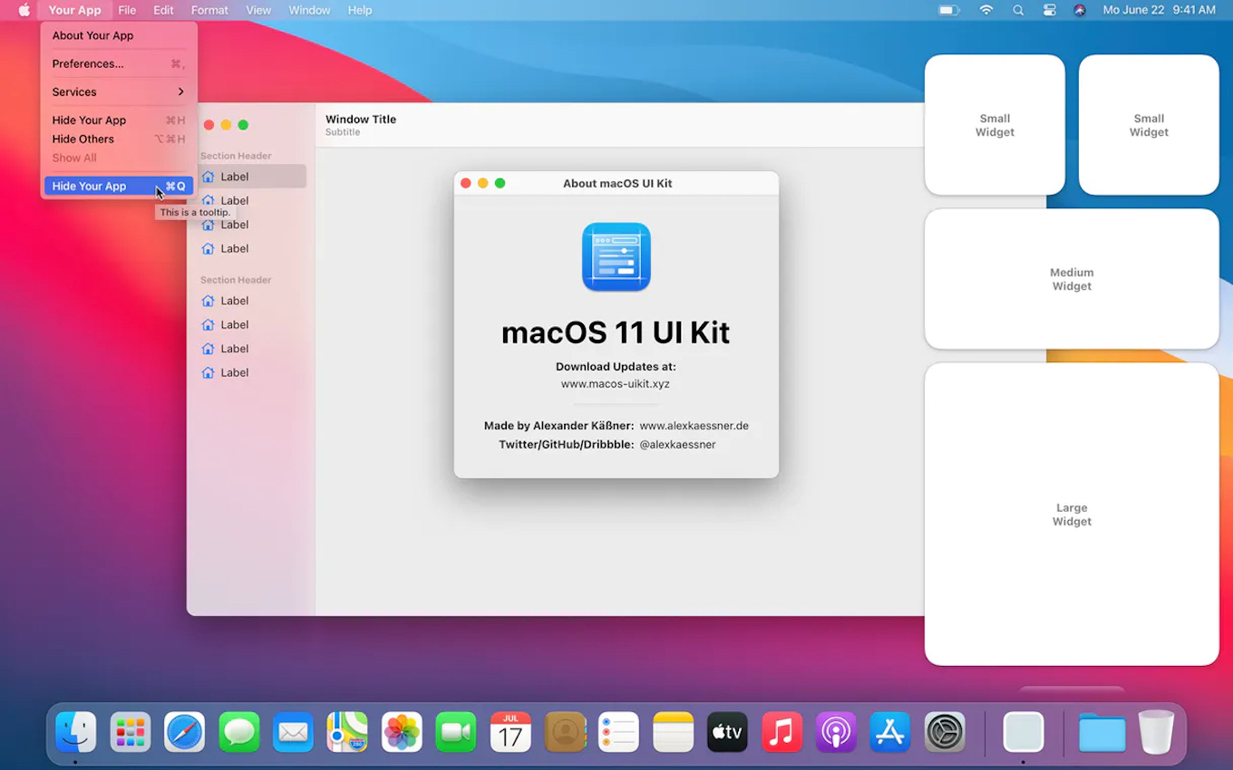 macOS 11 Big Sur UI Kit