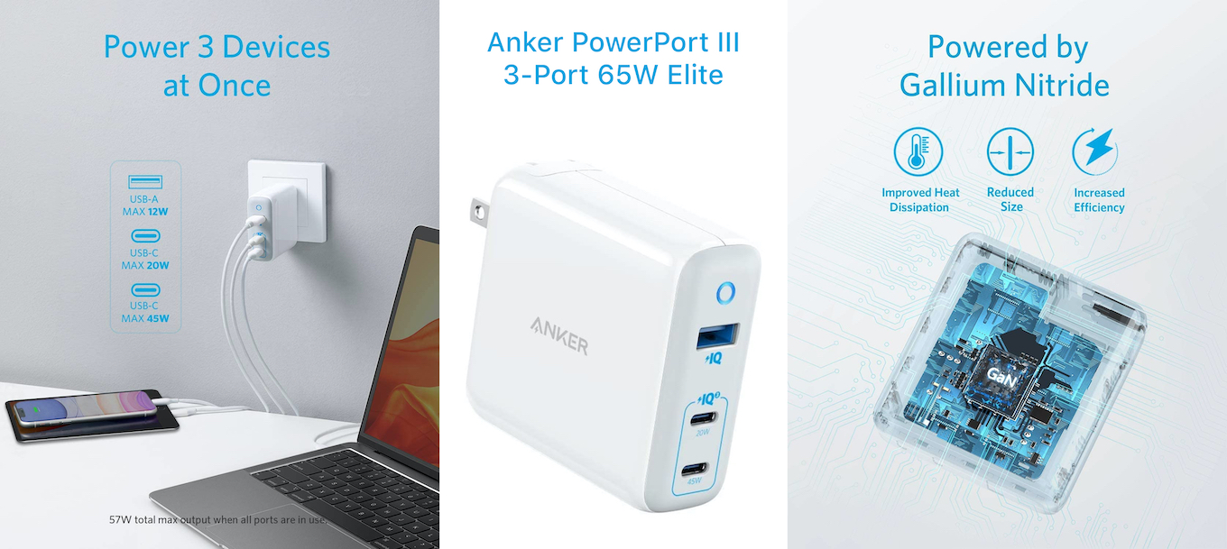 Anker PowerPort III 3-Port 65W Elite