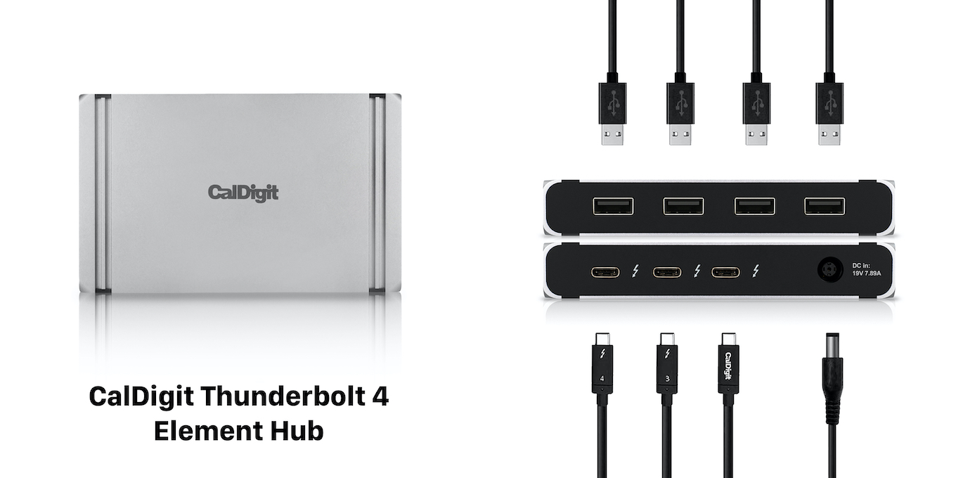 CalDigit、4つのThunderbolt 4ポートと4つのUSB-Aポートを備えたThunderbolt 4/USB4ハブ「CalDigit Thunderbolt 4 Element