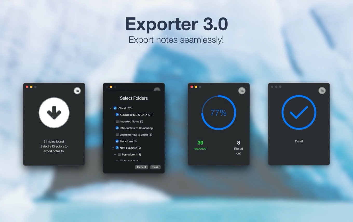 Exporter for Mac v3 InApp select folders