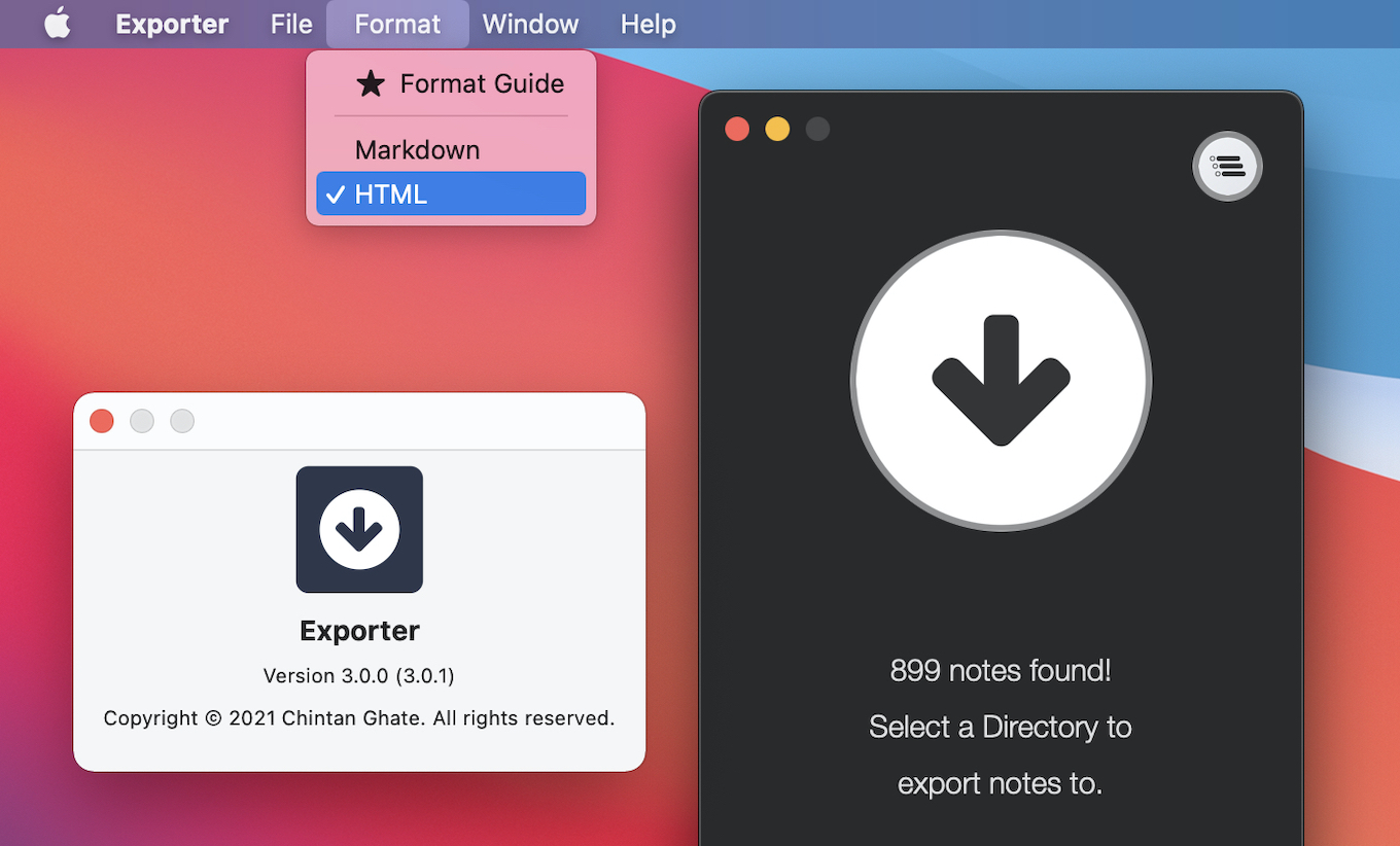 Exporter for Mac v3 update
