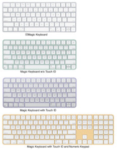 旧Magic KeyboardとTouch ID付きMagic Keyboardの比較。