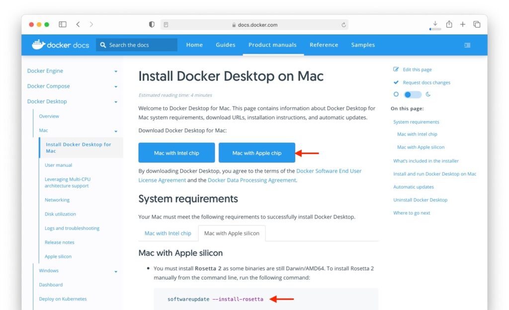 install docker on mac m1