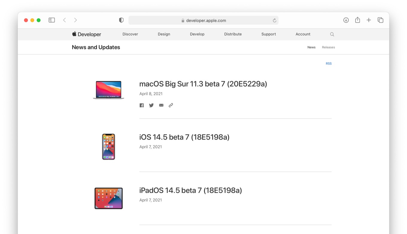 macOS Big Sur 11.3 beta 7 (20E5229a)